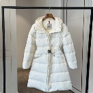clothing Moncler Bellevue long down coat White