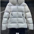 clothing Moncler down jacket with fur collar White