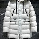 clothing Moncler down jacket with fur hood White