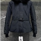 clothing Moncler fur collar belted jacket Black