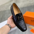 shoes Hermes Men's Leather Loafers Black Size 38 47 Yupoo