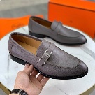 shoes Hermes men's leather loafer Grey Size 39 45 Yupoo