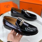 shoes Hermes men's leather loafers Black Size 39 44 Yupoo