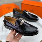 shoes Hermes men's leather loafers Black Size 39 44 001 Yupoo