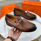 shoes Hermes men's leather loafers Brown Size 39 44 001 Yupoo
