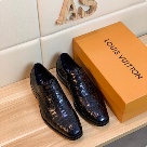 shoes Louis Vuitton croco embossed leather derby Black Yupoo