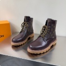 shoes Louis Vuitton high top casual boots Brown 002 Yupoo