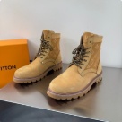 shoes Louis Vuitton high top casual boots Tan 001 Yupoo