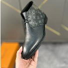 shoes Louis Vuitton high top leather boots Black Yupoo