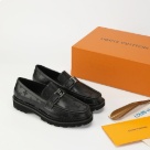 shoes Louis Vuitton loafer Black 002 Yupoo