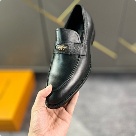 shoes Louis Vuitton loafer Black 007 Yupoo