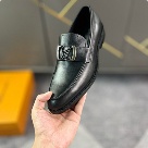 shoes Louis Vuitton loafer Black 011 Yupoo