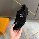 shoes Louis Vuitton loafer Black 016 Yupoo