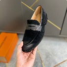 shoes Louis Vuitton loafer Black 019 Yupoo