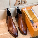 shoes Louis Vuitton Chelsea Boots Brown 003 Yupoo