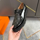 shoes Louis Vuitton loafer Black 024 Yupoo