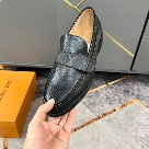 shoes Louis Vuitton loafer Black 058 Yupoo