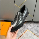shoes Louis Vuitton men's business casual leather shoes Black Yupoo