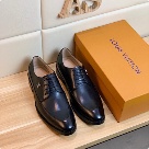 shoes Louis Vuitton men's business shoes Black Yupoo