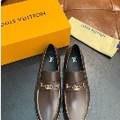 shoes Louis Vuitton men's casual leather loafers Brown Yupoo