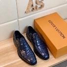 shoes Louis Vuitton men's casual leather shoes Blue Yupoo