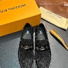 shoes Louis Vuitton men's casual loafers Black Yupoo