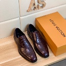 shoes Louis Vuitton men's dress shoes Burgundy Yupoo