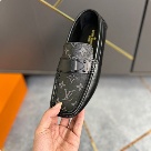 shoes Louis Vuitton men's driving loafers Black 001 Yupoo