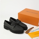 shoes Louis Vuitton woven leather loafer Black Yupoo