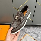 shoes Louis Vuitton business casual loafer Brown 001 Yupoo