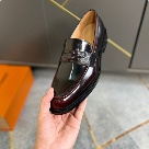 shoes Louis Vuitton business casual loafer Burgundy Yupoo