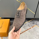 shoes Louis Vuitton business casual suede lace up Brown Yupoo