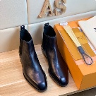 shoes Louis Vuitton business high top leather boots Black Yupoo