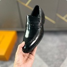 shoes Louis Vuitton business loafer Black 001 Yupoo