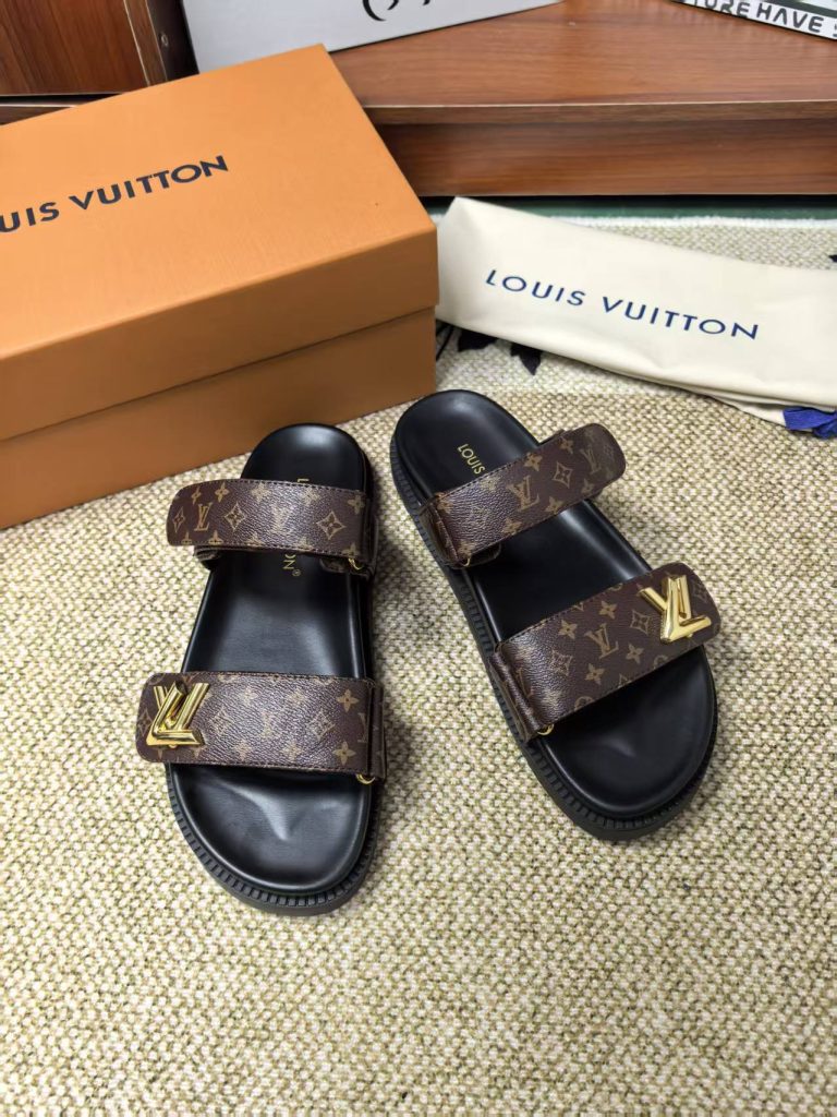 Louis Vuitton Brown Monogram Slide Sandals for Men