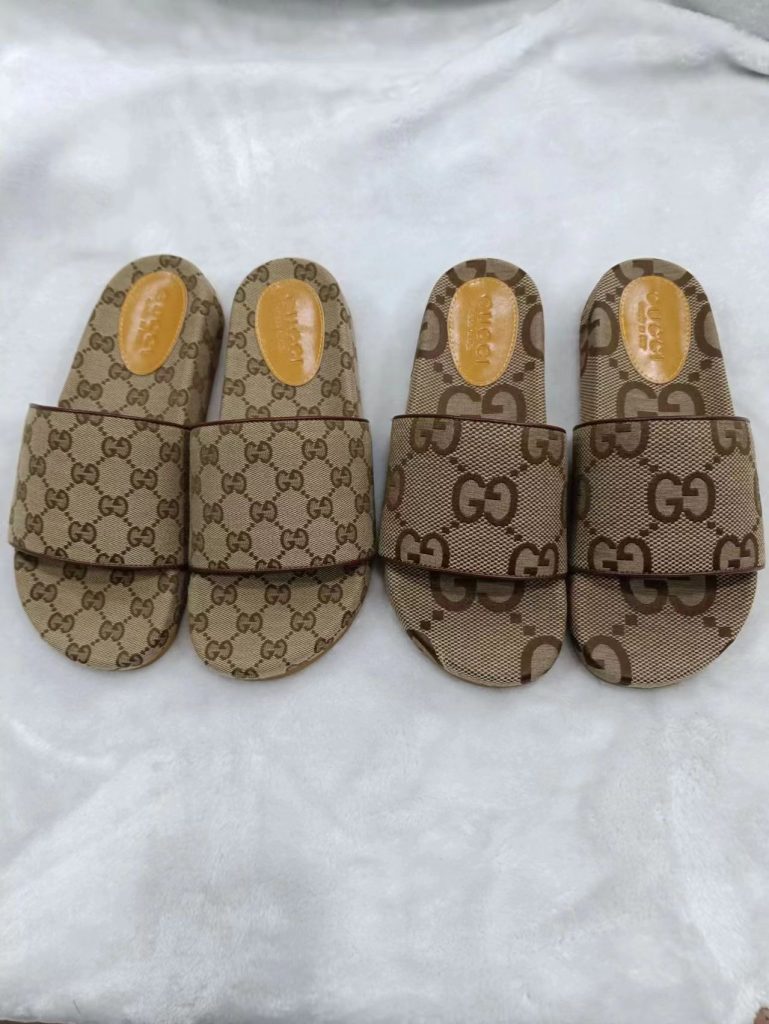 Gucci Logo Brown Slide Sandals, Comfortable Casual Footwear