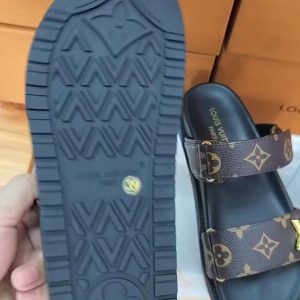 Louis Vuitton Brown Monogram Slide Sandals Luxury Footwear