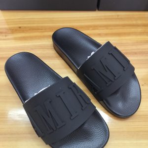 Amiri Men's Black Logo Slide Sandals in Rubber