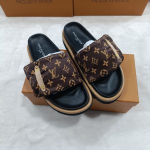Louis Vuitton Women's Brown Monogram Slide Sandals