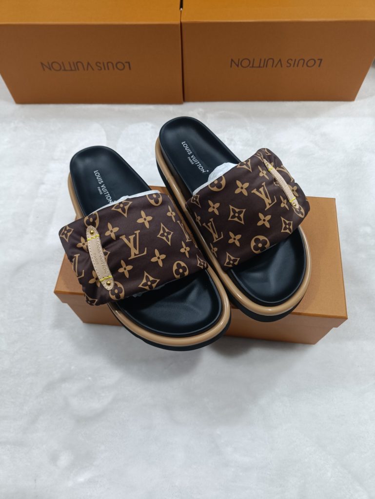 Louis Vuitton Women’s Brown Monogram Slide Sandals