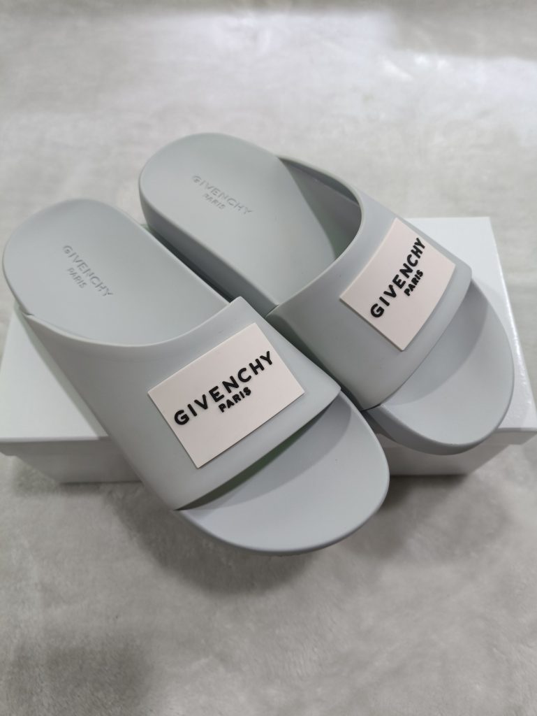 Givenchy Paris Light Grey Slide Sandals for Men and Women