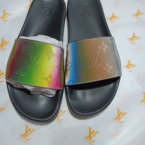 Louis Vuitton Rainbow Pattern Slide Sandals Multicolor, PV