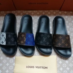 Louis Vuitton Monogram Slide Sandals Black, Blue, Gray, an