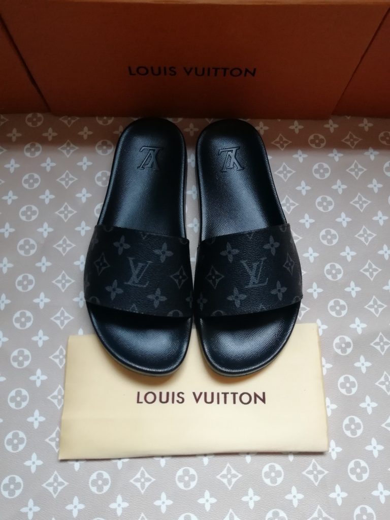 Louis Vuitton Black Monogram Slide Sandals