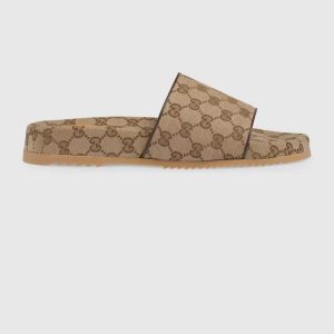 Gucci Women's Brown Monogram Slide Sandals