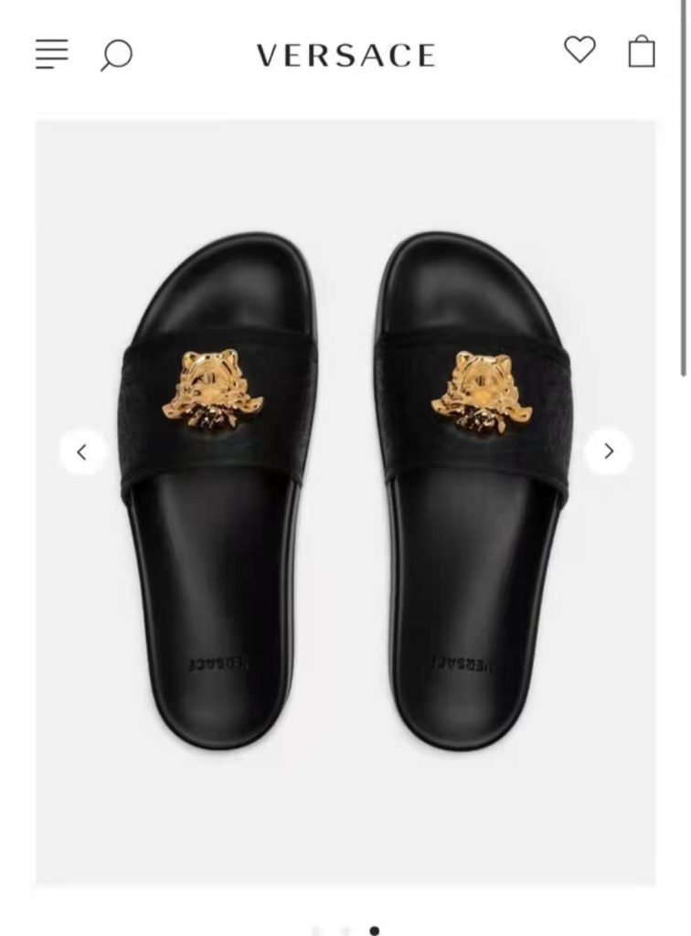 Versace Black Slide Sandals with Gold Medusa Logo