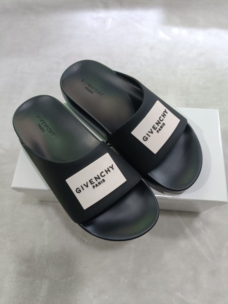 Givenchy Paris Black Slides Stylish Rubber Sandals for Men