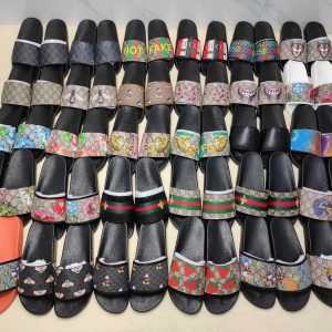 Designer Printed Slide Sandals for Men, Multi Color, Faux Le