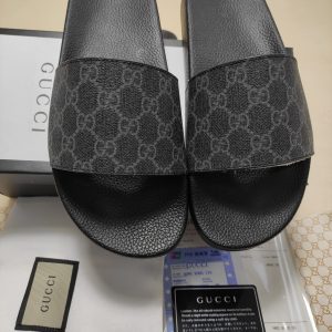 Gucci Black Logo Slide Sandals Stylish Luxury Footwear