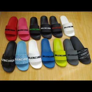 Balenciaga Black Logo Slide Sandals for Men and Women